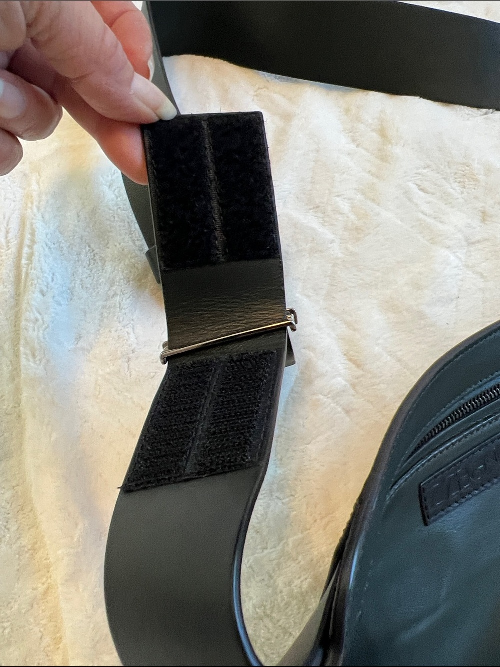 Z Zegna Black luxury leather Men's adjustable Belt Bag with Multi-Zip Front - Picture 16 of 16
